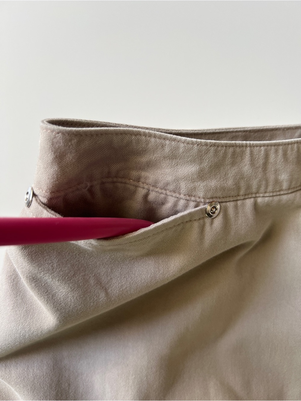 St Johns Bay Khaki Knee Length Skirt Cotton Straight Minimalist Casual Size 8 - Picture 7 of 15
